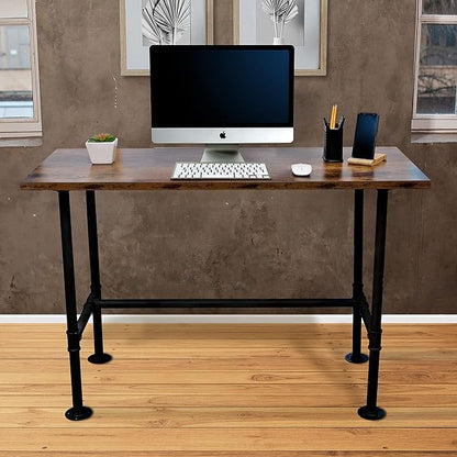 Industrial Pipe Desk Work From Home Set Up, Rustic Industrial Desk Home, Rustic Pipe Table With Industrial Pipe Desk Industrial Computer Desk Workstation Metal Industrial Desk Style Modern Study Desk
