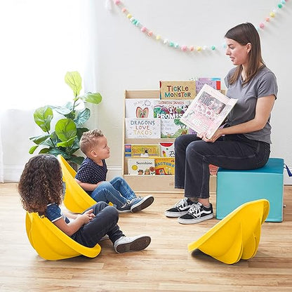 ECR4Kids Leaf Floor Seat, Rocker Chair, Yellow, 6-Piece