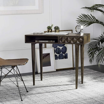 Safavieh Home Office Zinnia Modern Walnut Brown 1-drawer Desk