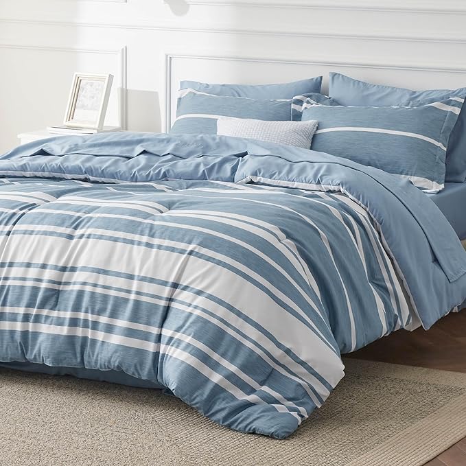 Bedsure California King Comforter Set - Cal King Bed Set 7 Pieces, Cali King Bedding Set with Comforter, Sheets, Pillowcases & Shams