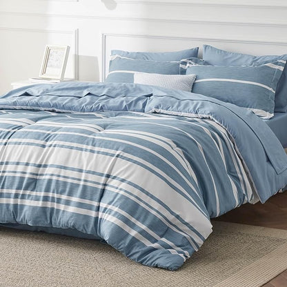 Bedsure King Size Comforter Set - Bedding Set King 7 Pieces, Bed in a Bag Bed Set with Comforter, Sheets, Pillowcases & Shams