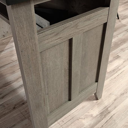 Sauder August Hill L-Shaped Home Office Desk, L: 59.06" x W: 58.74" x H: 29.25", Mystic Oak finish