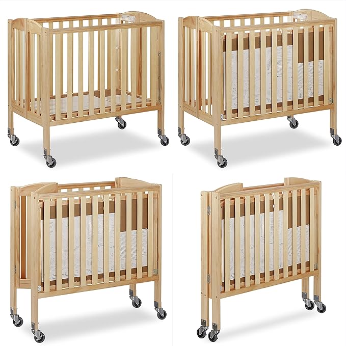3-in-1 Folding Portable Crib, Natural, Large