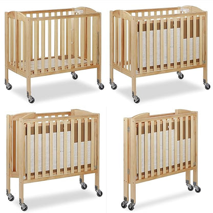 3-in-1 Folding Portable Crib, Natural, Large
