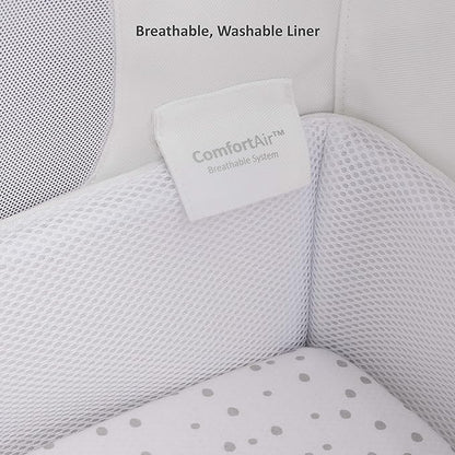 SnuzPod4, Bassinet Bedside Sleeper - Safe and Comfortable Baby Crib and Bed, 3D Breathable Mattress, Fits Bed with Adjustable Max. Height of 28.5”, Machine Washable Mesh Liner (Natural)
