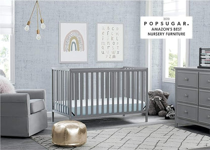 Delta Children Heartland 4-in-1 Convertible Crib - Greenguard Gold Certified, Grey