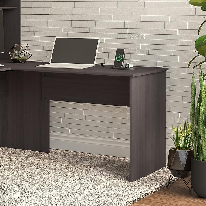 Bush Furniture Cabot 42W Shell Desk Return, 48W x 24D, Heather Gray