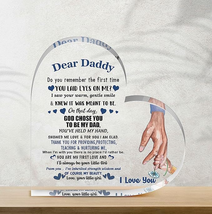 Dad Birthday Gift from Daughter - Acrylic Desk Decor for Home Office