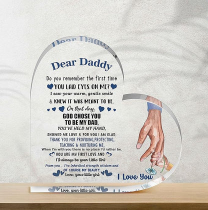 Dad Birthday Gift from Daughter - Acrylic Desk Decor for Home Office