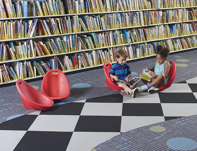 American Plastic Toys Little Kids (2-Pack, Red), Stackable, Lightweight, & Portable, Reading, Gaming, TV, Outdoor & Indoor, 50lb Max Scoop Rocker