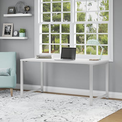 Bush Business Furniture 400 Series Table Desk with Metal Legs, 60W x 30D, White