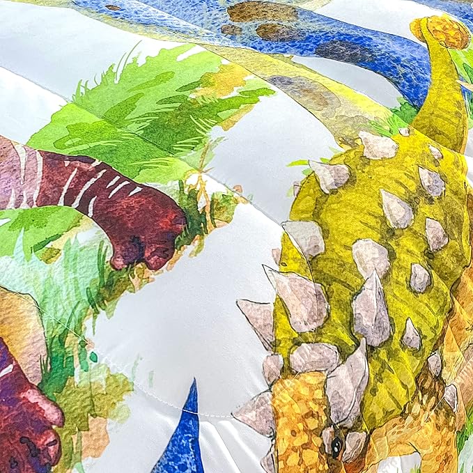 CVHOUSE Dinosaur Bedding Set,Dinosaur Comforter,Dinosaur Comforter Set Twin,Microfiber Quilt Set with 1 Comforter and 2 Pillow Cases