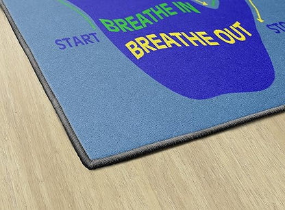 Flagship Carpets Get A Grip Childrens Time Out Children's Classroom or Playroom Carpet, Kids Room or Home Door Mat, Small Area Rug, 30" x 30", Rectangle, Blue