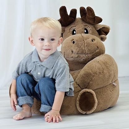 Trend Lab Moose Toddler Chair Plush Character Kids Chair Comfy Furniture Pillow Chair for Boys and Girls, 21 x 19 x 19 inches