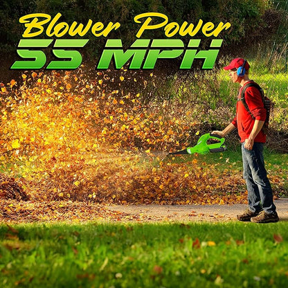 Serenlife Lightweight Cordless Leaf Blower - 18V, 55 MPH Air Speed - Perfect for Decks, Gutter Cleaning, Snow & Small Yards - Rechargeable Battery & Charger Included - Charge Time 4 Hours - Only 5 lbs
