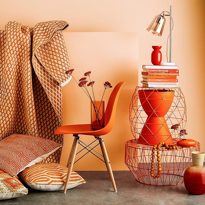 Modway Haste Contemporary Modern Hourglass Accent Stool in Orange