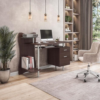 NicBex Laik-DW-00051-DX Desks, 51.25" W x 22.25" D x 39.5" H, Chocolate