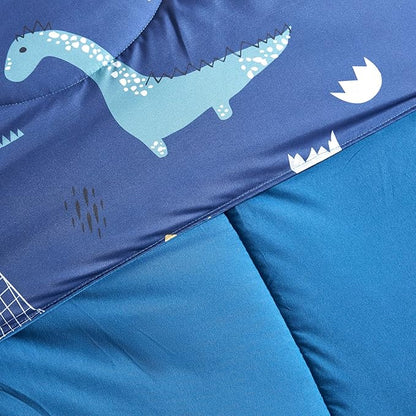 SLEEP ZONE Kids Bedding Full/Queen Comforter Set - Cute Printed for Boys, Girls, Teens, Super Soft, Fade Resistant, Dino Family, Full/Queen
