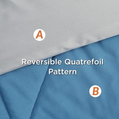 Bedsure Blue Twin XL Comforter Set - 5 Pieces Reversible Blue Bed Set Twin XL with Comforters, Sheets, Pillowcase & Sham, Blue Bedding Set for College