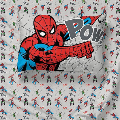 Marvel Spiderman Spidey VS 5 Piece Twin Size Bed Set - includes Comforter & Sheet Set Bedding - Super Soft Fade Resistant Microfiber (Official Product)