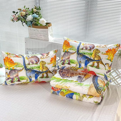CVHOUSE Dinosaur Bedding Set,Dinosaur Comforter,Dinosaur Comforter Set Queen,Microfiber Quilt Set with 1 Comforter and 2 Pillow Cases