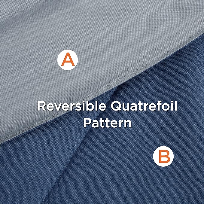 Bedsure Navy Twin XL Comforter Set - 5 Pieces Reversible Twin XL Bedding Sets, Navy Bed Set with Comforters, Sheets, Pillowcase & Sham