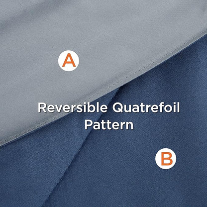 Bedsure Navy Twin XL Comforter Set - 5 Pieces Reversible Twin XL Bedding Sets, Navy Bed Set with Comforters, Sheets, Pillowcase & Sham