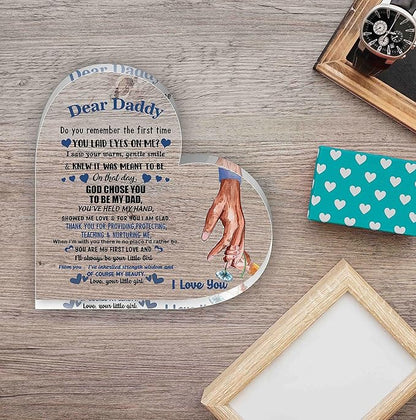 Dad Birthday Gift from Daughter - Acrylic Desk Decor for Home Office