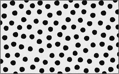 Flagship Carpets Schoolgirl Style Picasso Painted Dots Classroom Area Rug for Indoor Classroom Learning or Kid Bedroom Educational Play Mat, 7'6"x12', White