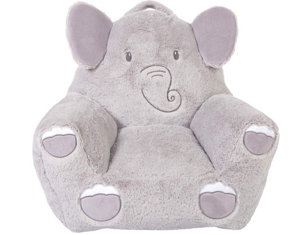 Elephant Toddler Chair Plush Character Kids Chair Comfy Pillow Chair for Boys and Girls, 19 in x 20 in x 16 in