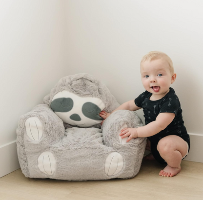 Trend Lab Sloth Toddler Chair Plush Character Kids Chair Comfy Furniture Pillow Chair for Boys and Girls, 21 x 19 x 19 inches